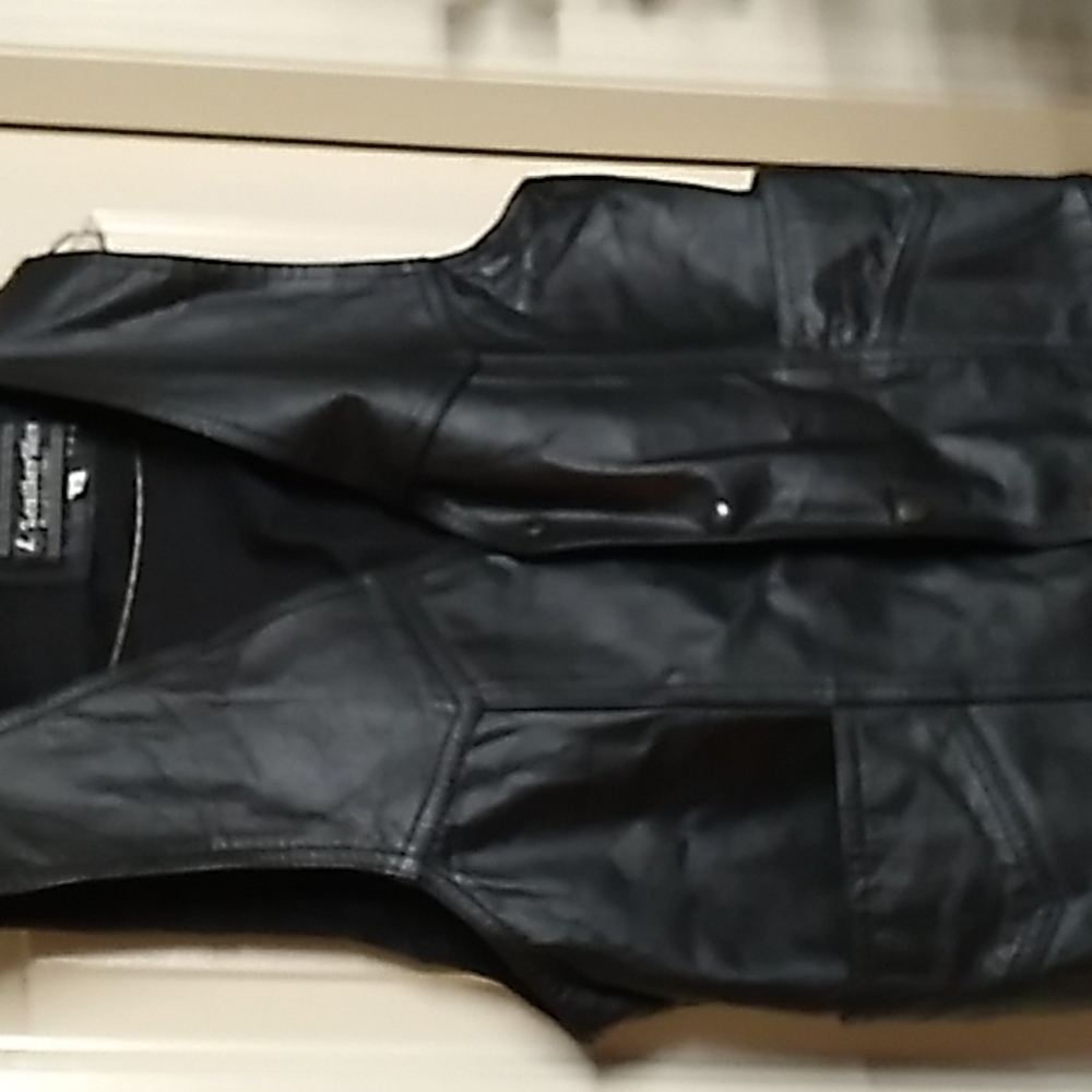 Men's large leather vest